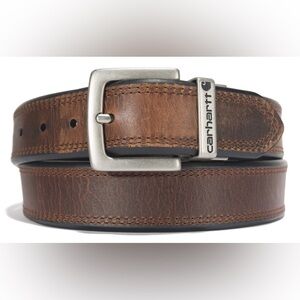 Carhartt Leather Belt Two Sided - Brown and Black with Silver Buckle